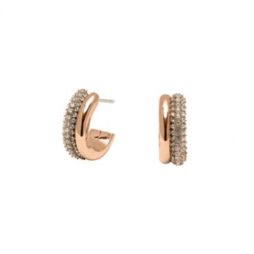 Olivia Burton Classic Crystal Rose Gold Hoop Earrings