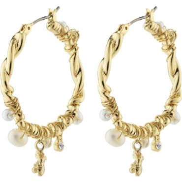 Pilgrim Gold Ana Organic Crystal Hoop Earrings - Gold