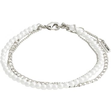 Pilgrim Silver Baker Pearl 3-In-1 Bracelet - 16cm