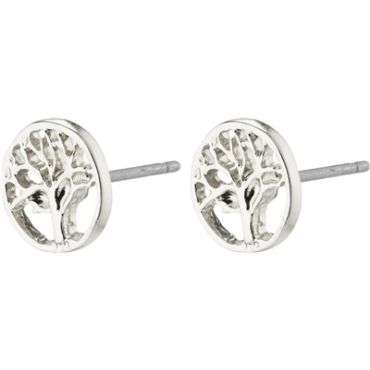 Pilgrim Silver Recycled Tree Of Life Earrings - Silver