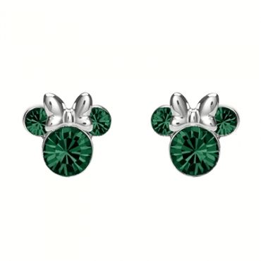 Disney Silver Minnie Mouse Birthstone Earrings - May