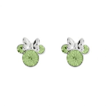 Disney Silver Minnie Mouse Birthstone Earrings - August