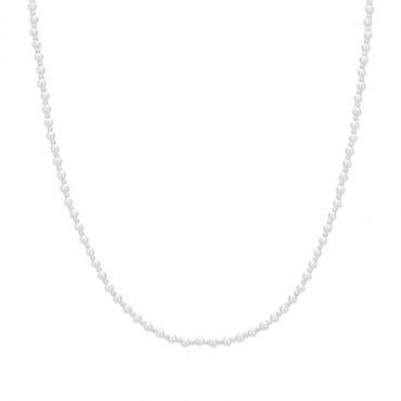 August Woods Silver Dainty Pearl Necklace - 40cm