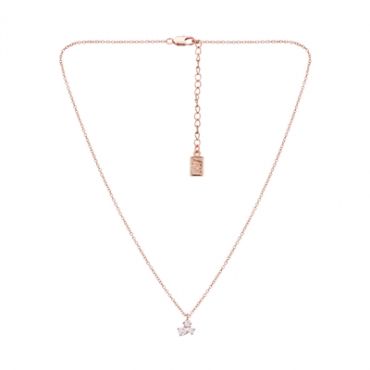 August Woods Rose Gold Triple Crystal Cluster Necklace - 38cm