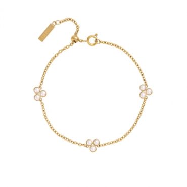 Olivia Burton Pearl Cluster Gold Bracelet - 18cm