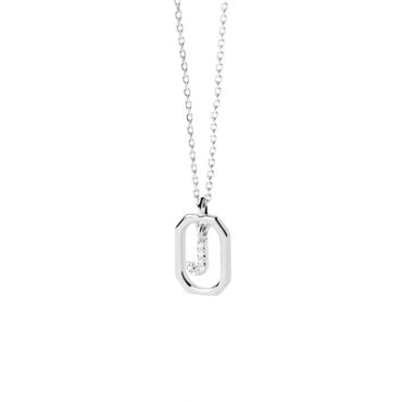 PDPAOLA Silver Mini Letter Necklace - Letter J