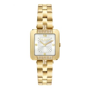Ted Baker Recycled Gold Crystal Square Bracelet Watch - Gold