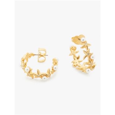 Kate Spade New York Gold Crystal Starfish Hoop Earrings - Gold