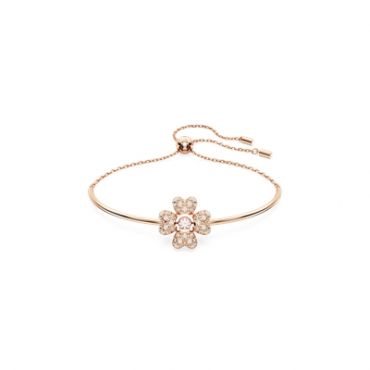 Swarovski Idyllia Rose-Gold Crystal Clover Bangle