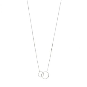 Pilgrim Silver Vivane Interlocking Necklace & Earstuds Gift Set - Silver