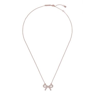 Ted Baker Rose Gold Talulat Crystal Twinkle Bow Necklace - 45cm
