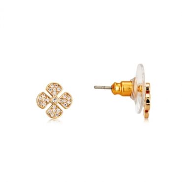 August Woods Gold Petite Floral CZ Stud Earrings - Gold