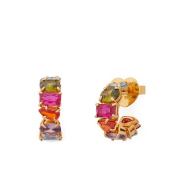 Kate Spade New York Gold Multi Coloured Huggies - Gold