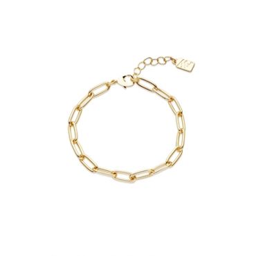 August Woods Gold Paper Clip Chain Bracelet - 17.5cm
