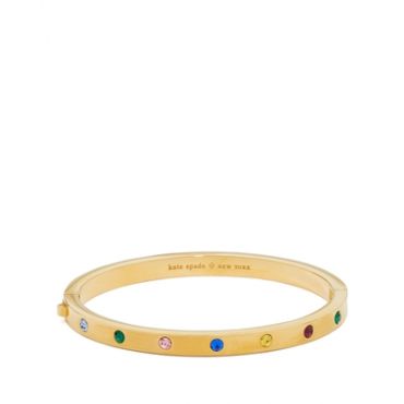 Kate Spade New York Gold Set in Stone Multicoloured Hinged Bangle - 6cm