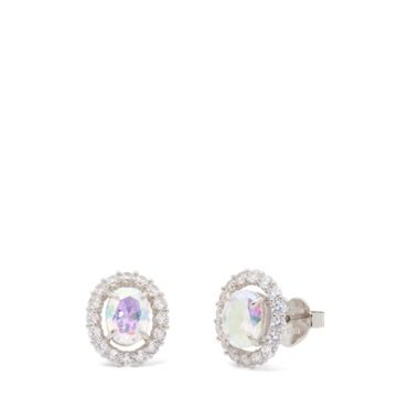 Kate Spade New York Silver Horizontal Oval Halo Studs - Silver
