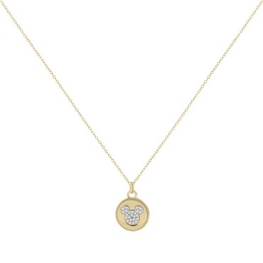 Disney Gold Mickey Double Sided Pendant - Gold