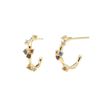 PDPAOLA Five Gold Hoop Earrings - Gold