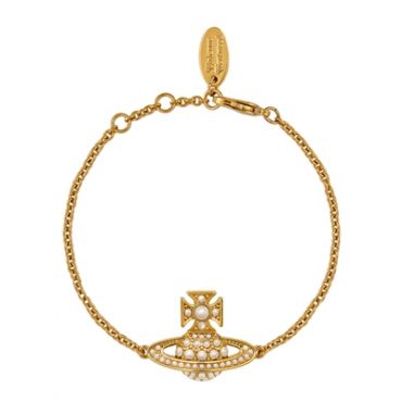 Vivienne Westwood Luiza Bas Relief Gold Tone Pearl Bracelet - Gold