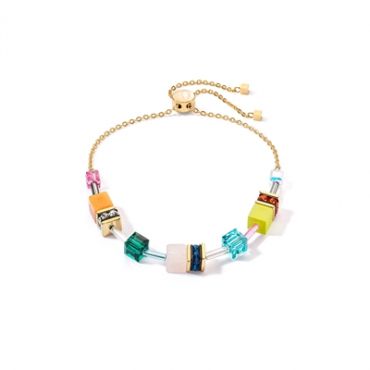 Coeur De Lion Gold Rainbow GeoCube Slide Bracelet - Gold