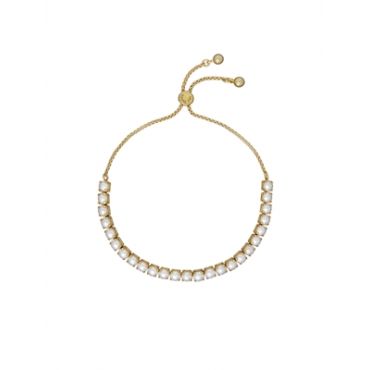 Ted Baker Perrmel Gold Icon Pearl Tennis Slide Bracelet - Adjustable
