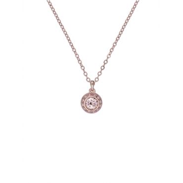 Ted Baker Soltell Rose-Gold Solitaire Sparkle Halo Necklace - 49cm