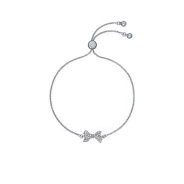 Ted Baker Barset Silver Crystal Baker Bow Bracelet - Adjustable