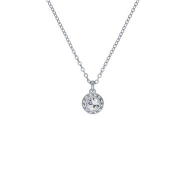 Ted Baker Soltell Silver Solitaire Sparkle Halo Necklace - 49cm