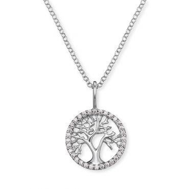 Angel Whisperer Silver Tree of Life Pendant Necklace - Silver