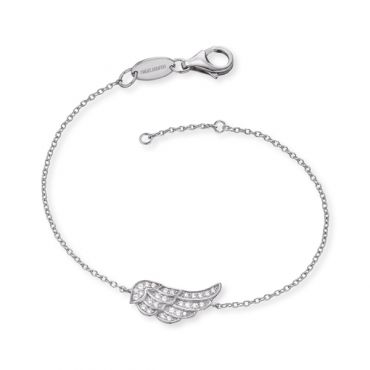Angel Whisperer Silver Wing Crystal Bracelet - Silver