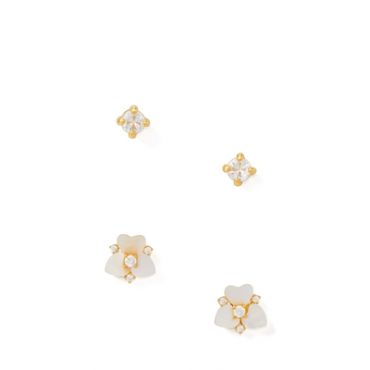 Kate Spade New York Gold Precious Pansy Flower Cry Stud Earring Set - Gold
