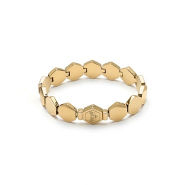 Olivia Burton Honeycomb Gold IP Slim Cuff Bracelet