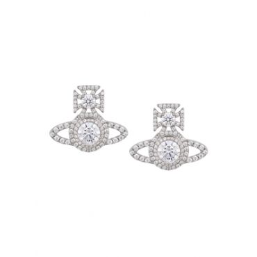 Vivienne Westwood Silver Crystal Norabelle Orb Earrings - Silver