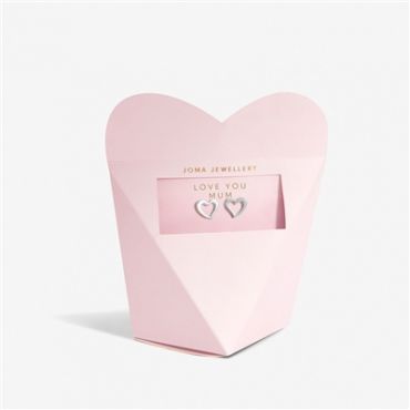 Joma Boxed Love you Mum Heart Studs - Silver