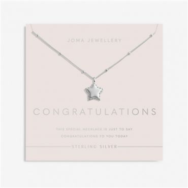 Joma Sterling Silver Congratulations Star Necklace - Silver