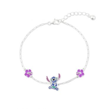 Disney Lilo and Stitch Flower Bracelet - Silver