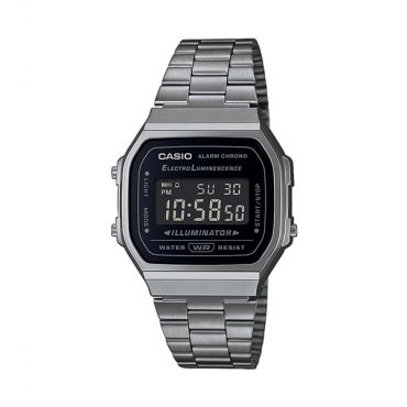 Casio Vintage A168WEGG-1BEF Black Dial Stainless Steel Bracelet Digital Watch