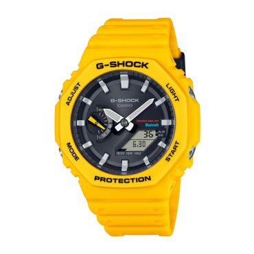 Casio G-Shock GA-B2100C-9AER Yellow Resin Strap Bluetooth Solar Combination Watch