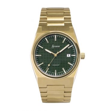 Accurist Men's Classic Green Dial Gold Watch - Gold