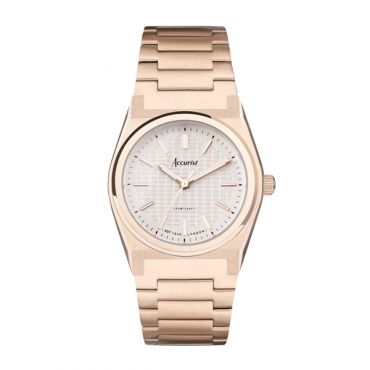 Accurist Women's Origin White Dial Rose Gold Watch - Rose Gold