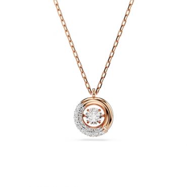 Swarovski Dextera Rose-Gold Round Cut Pendant Necklace