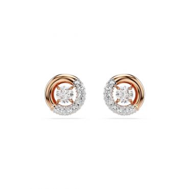 Swarovski Dextera Rose-Gold Round Cut Stud Earrings