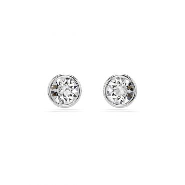 Swarovski Imber Rhodium Plated Round Cut Crystal Stud Earrings