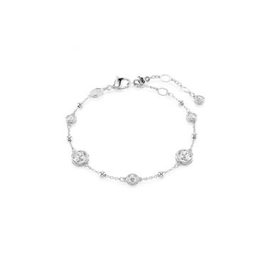 Swarovski Imber Rhodium Plated Round Cut Crystal Stud Bracelet