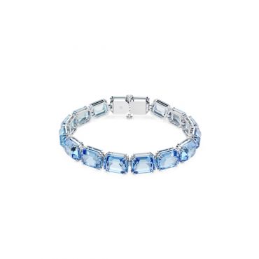 Swarovski Millenia Rhodium Plated Blue Octagon Cut Crystal Bracelet