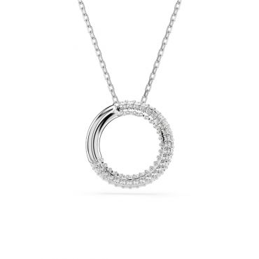 Swarovski Dextera Rhodium Played White Pavé Crystal Necklace