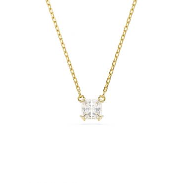 Swarovski Stilla Gold Tone Square Cut Crystal Necklace