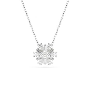 Swarovski Idyllia Rhodium Plated Mixed Cuts Snowflake Necklace