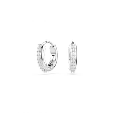 Swarovski Matrix Rhodium Plated White Crystal Hoop Earrings
