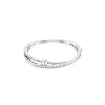 Swarovski Hyperbola Rhodium Plated Mixed Cuts Crystal Bangle